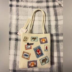 Made in India Sea Animals Postage Beadwork Tote Bag